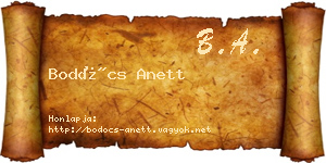 Bodócs Anett névjegykártya
