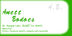 anett bodocs business card